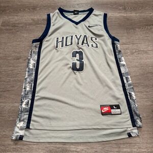 Georgetown Hoyas Allen Iverson #3 Nike Jersey Size Large Gray Blue Basketball‎